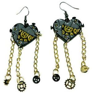 TOO FAST - STEAMPUNK VICTORIAN GOTH CAMEO EARRINGS